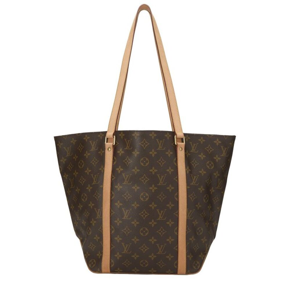 Louis Vuitton Brown Monogram Coated Canvas & Vachetta Leather Sac Shopping
